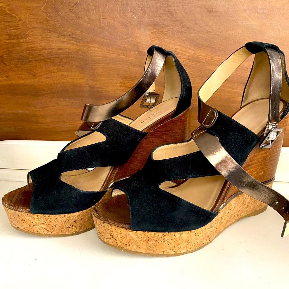 Jimmy Choo Suede Colorblock pattern sandals